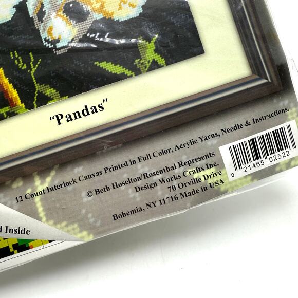 Pandas and Bamboo Needlepoint Kit 10x10 Design Works Made in USA Embroidery - Picture 3 of 6